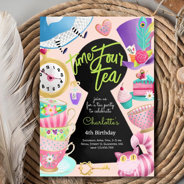 Time four tea, forth birthday invitation (Creator Uploaded)