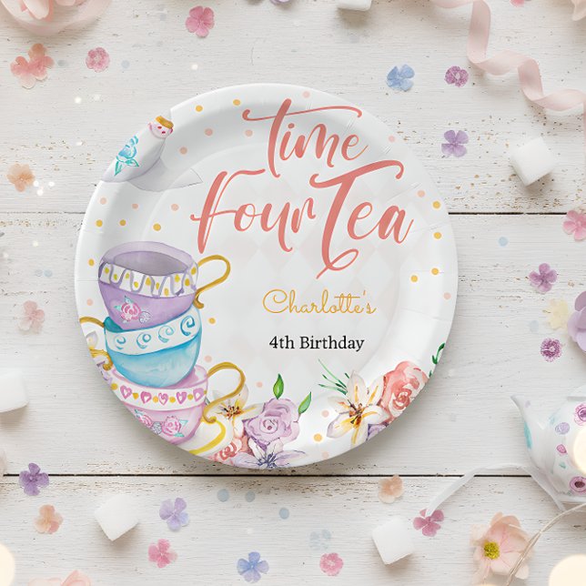 Time four tea,  forth tea birthday paper plates (Creator Uploaded)