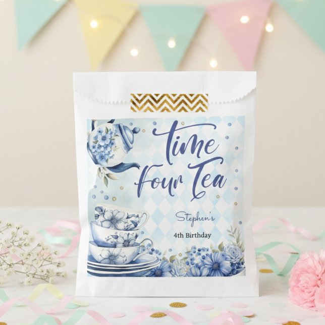 Time four tea, fourth birthday for kids favor bag (Creator Uploaded)