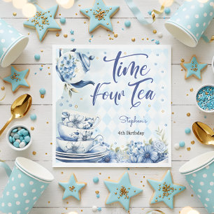 Time four tea, fourth birthday for kids napkins
