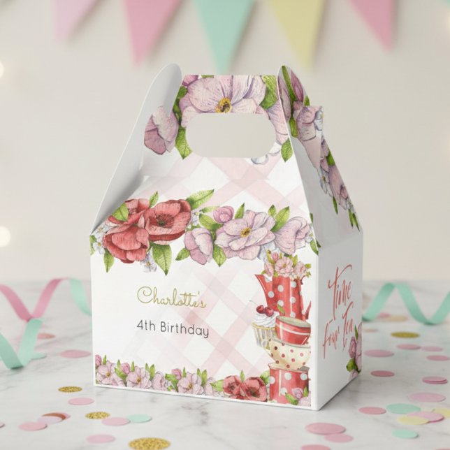 Time four tea, tea flowery birthday favor boxes (Creator Uploaded)