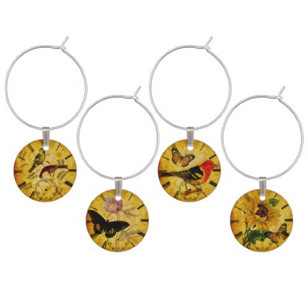 Time Garden Wine Glass Charms