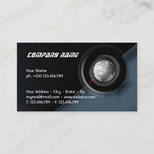 Customizable Time global business card