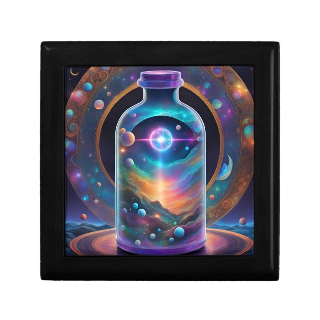 Time in a Bottle; Prismatic Galaxy Keepsake Box (Front)