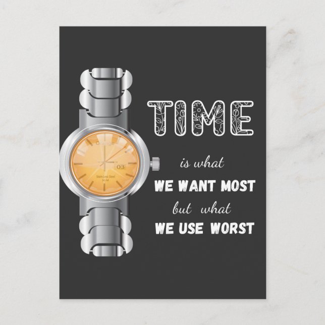 Time Inspirational Quote Postcard (Front)