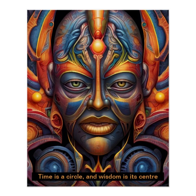 Time is a circle, and wisdom is its centre Mayan Poster (Front)