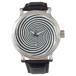 Time is a Mind Illusion Hypnosis Spiral Watch<br><div class="desc">Time will never feel the same with our black and white Hypnosis spiral wristwatch—the ultimate mind and time bender! This bold retro design is perfect for anyone drawn to the mysterious world of the unconscious, vertigo, hypnotic and psychedelic illusions. With its mesmerizing spiral face, this watch creates an endless motion...</div>