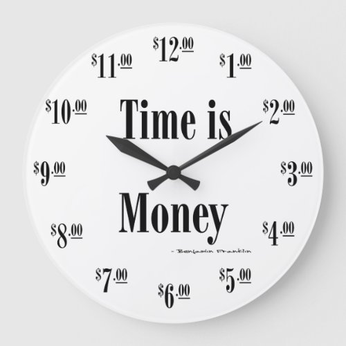 Time is Money Clock _ Black text
