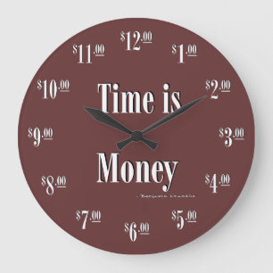 Time is Money Clock - White text