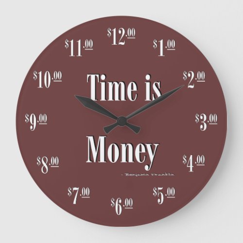 Time is Money Clock _ White text