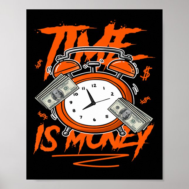 Time Is Money Drip Dunk Low Patent Halloween Orang Poster (Front)