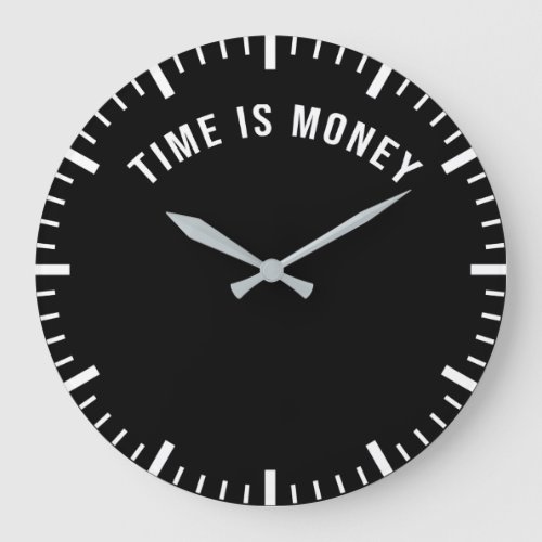 Time Is Money Hustle Grind Success Motivational Large Clock