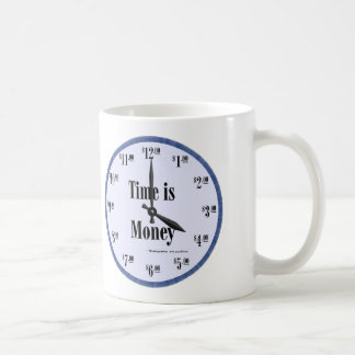 Time is Money - Mug Blue Clock Face