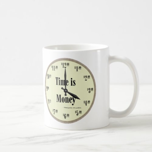 Time is Money _ Mug Taupe Clock Face