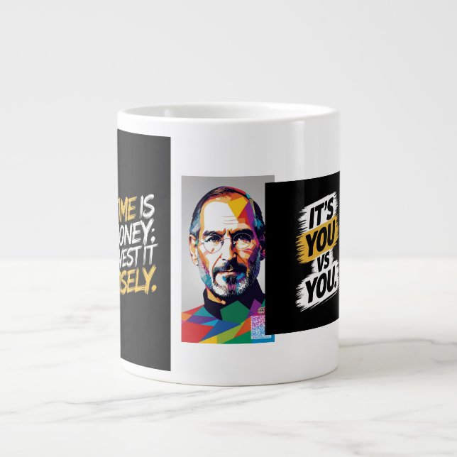 "Time Is Money: Spend It Wisely, Wesly" Giant Coffee Mug (Front)