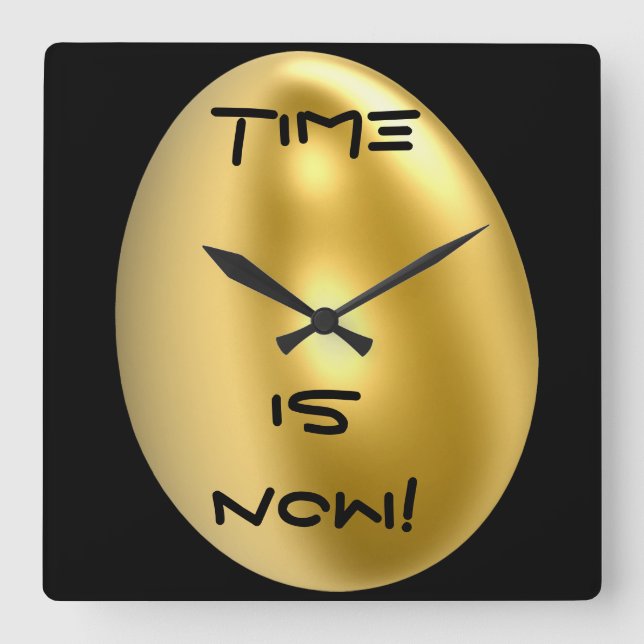 Time Is Now Chic Wall Clock! Square Wall Clock (Front)