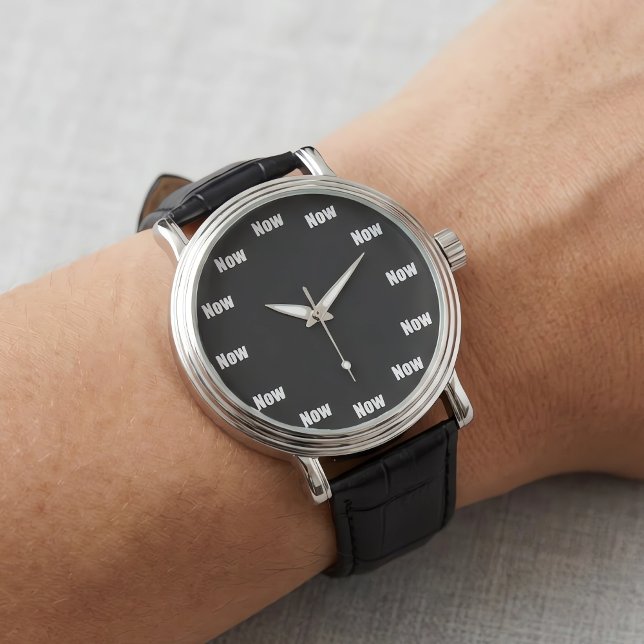 Time is Now Mindfulness Yoga Meditation Watch (The time is now. A helpful nudge toward mindfulness, meditation, and being in the moment.)