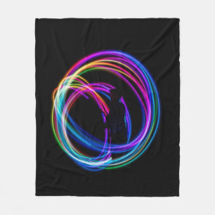 Time-lapse photography of lights fleece blanket