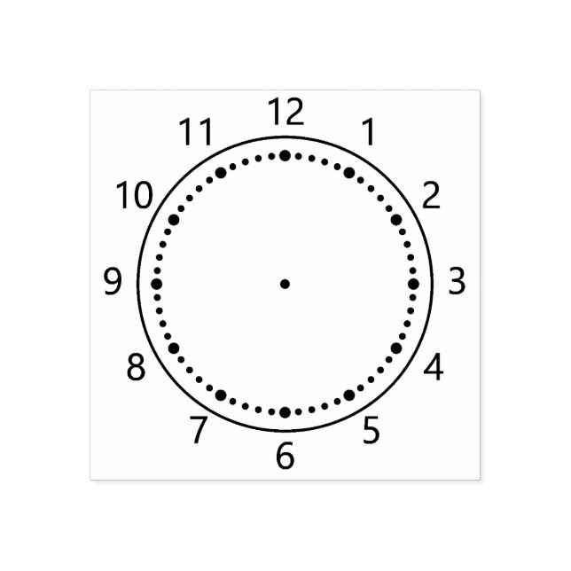 Time Learning Clock Rubber Stamp (Imprint)