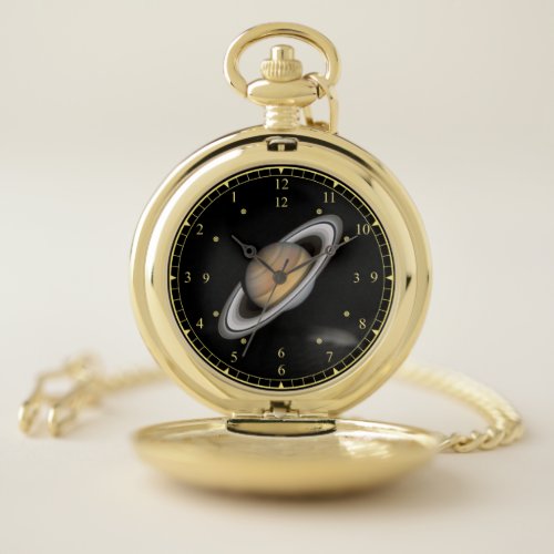 Time Machine  Beautiful Planet Saturn    Pocket Watch