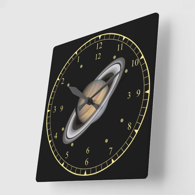 Time Machine ~ Beautiful Planet Saturn ~ Square Wall Clock | Zazzle