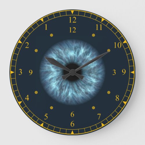 Time Machine  Blue Eyeball Black Hole    Large Clock