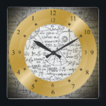 Time Machine Clock~Fantasy Clock~Unique Square Wall Clock<br><div class="desc">Time Machine Clock ~ Inner Numbers Earth Time ~ Outer Numbers Intra-Galactic Space Time ~ Keep informed if you get caught in a Space Warp,  Space/Time Continuum or a Worm Hole. Mathematical Formula Background. ~ * ~
( THIS IS A FANTASY TIME TRAVEL CLOCK ! )</div>