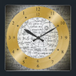 Time Machine Clock~Fantasy Clock~Unique Square Wall Clock<br><div class="desc">Time Machine Clock ~ Inner Numbers Earth Time ~ Outer Numbers Intra-Galactic Space Time ~ Keep informed if you get caught in a Space Warp,  Space/Time Continuum or a Worm Hole. Mathematical Formula Background. ~ * ~
( THIS IS A FANTASY TIME TRAVEL CLOCK ! )</div>