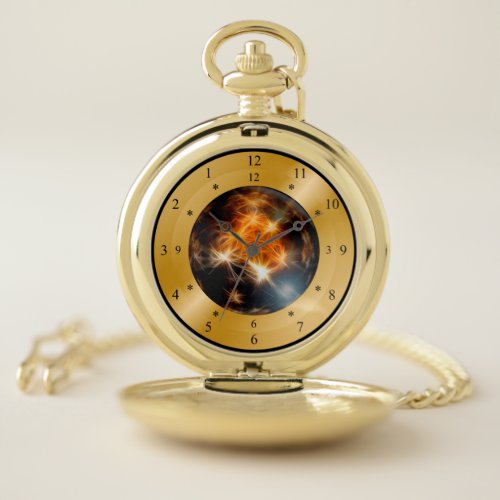 Time Machine Clock  Magical Mystical Galaxy    Pocket Watch