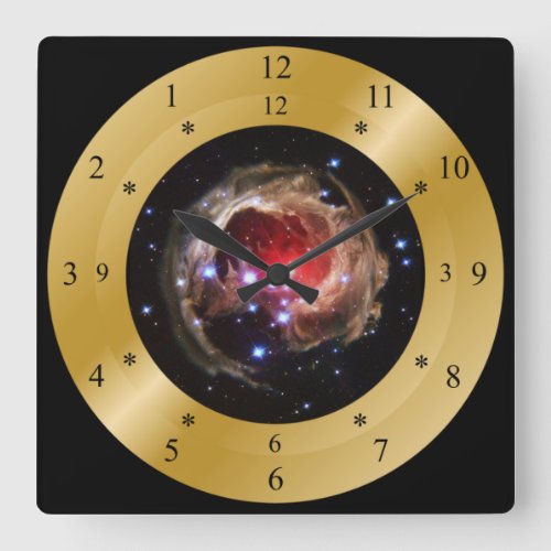 Time Machine ClockV838 MonocerotisStar Outburst Square Wall Clock