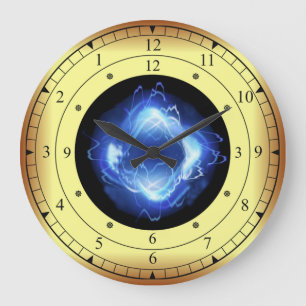 Time Machine ~ Glowing Blue Wave Time Portal ~ Large Clock