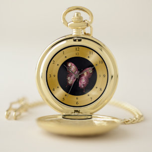 Time Machine Pocket Watch ~ Steampunk ~ Butterfly~