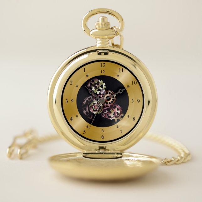 Time Machine Pocket Watch ~ Steampunk ~ Gears (Inside)