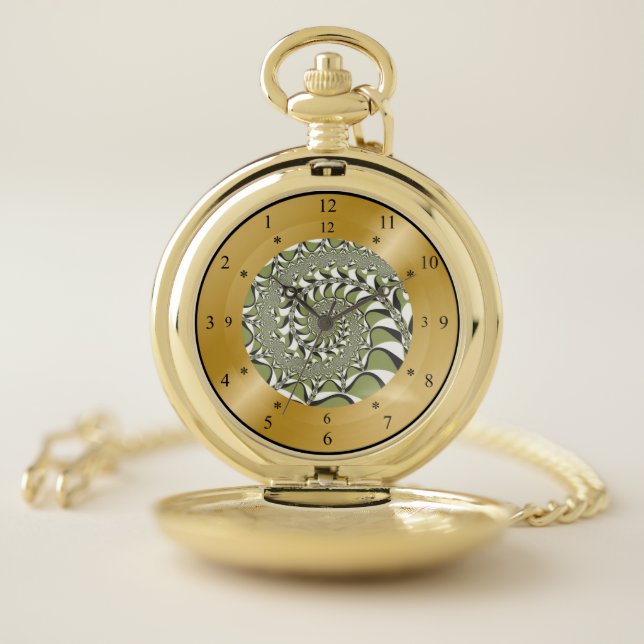 Time Machine Pocket Watch~Wormhole~Green & White Watch (Inside)