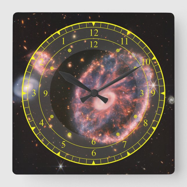 Time Machine Portal ~ Time/Space/ Continuum ~   Square Wall Clock (Front)