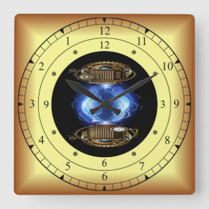 Time Machine Portal ~ Time/Space/ Continuum ~ Square Wall Clock