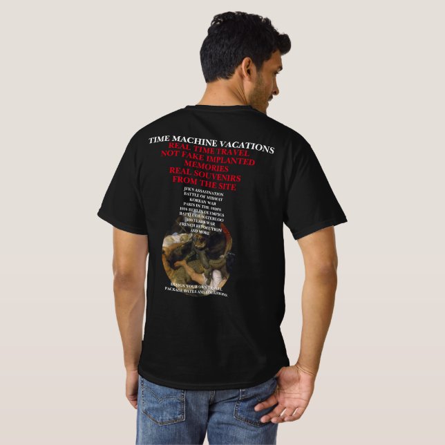 TIME MACHINE TRAVEL LONDON BLACK DEATH PLAGUE 1348 T-Shirt (Back Full)