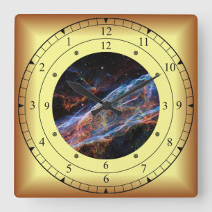 Time Machine ~ Veil Nebula ~ Time Portal ~ Square Wall Clock