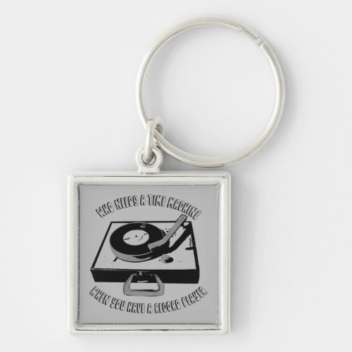 Time Machine Vinyl Record Player Turntable Keychain