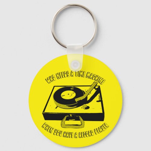 Time Machine Vinyl Record Player Turntable Keychain