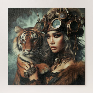Time Machine Young Girl and Tiger 80-1 Jigsaw Puzzle