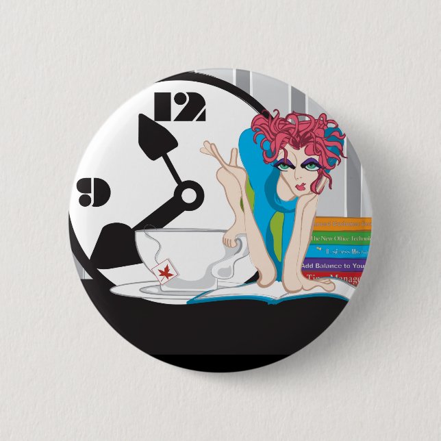 time management pinback button (Front)