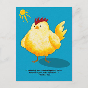 Time Management Rooster Postcards