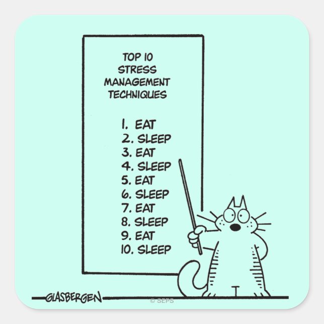 Time Management Square Sticker (Front)