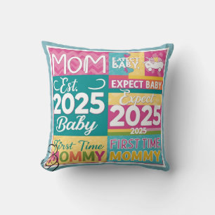 Time Mommyhood: Mom Est. 2025 Keepsake Throw Pillow