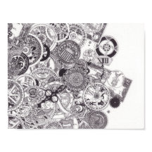 Time & Money - Black & White Steampunk