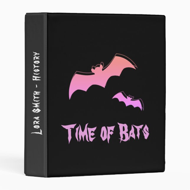 Time of Bats - Pink & Purple Abstract Pop Art Mini Binder (Front/Spine)