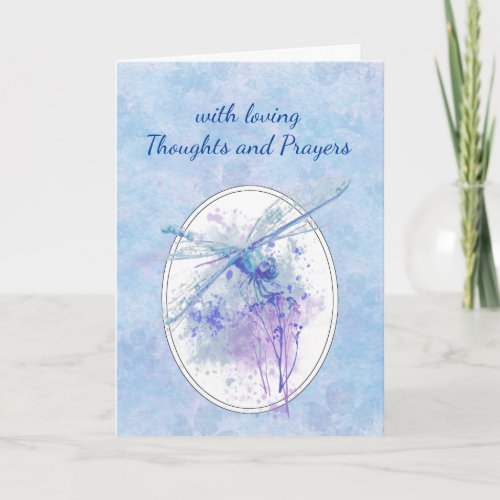  Time of Loss or Sympathy Beautiful Blue Dragonfly Card