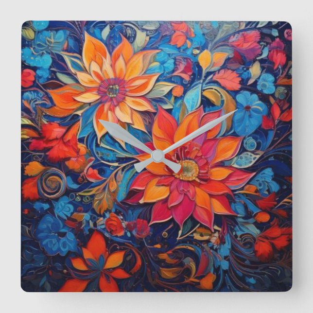 Time of nature  square wall clock (Front)