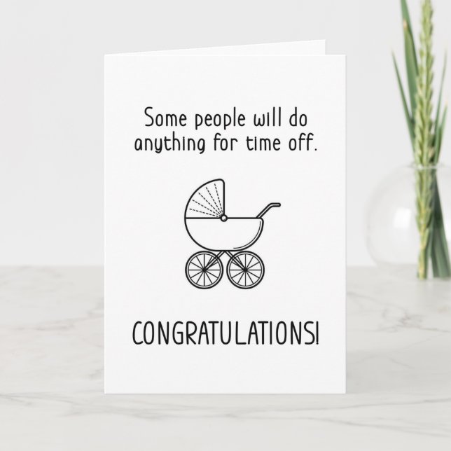 Time off New Baby Card (Front)